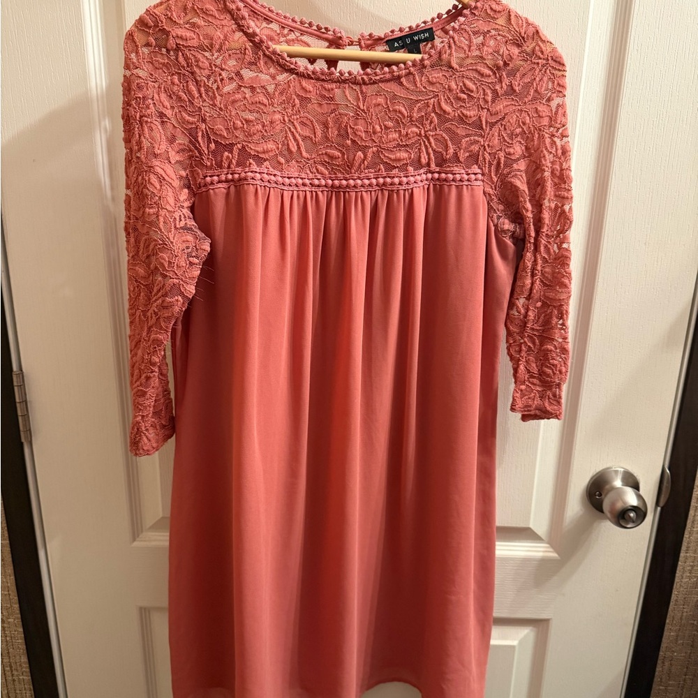 Mauve color half sleeve dress